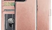 Bocasal iPhone 8 Plus iPhone 7 Plus Wallet Case with Card Holder PU Leather Magnetic Detachable Kickstand Shockproof Wrist Strap Removable Flip Cover for iPhone 7/8 Plus 5.5 inch (Rose Gold)