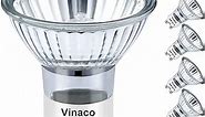 Vinaco GU10 Bulb, 6 Pack Halogen 120V 50W, Dimmable, MR16 GU10 Light Bulb with Long Lasting Lifespan, gu10+c for Track&Recessed Lighting, Gu10 Base Bulb, 50W MR16/FL/GU10, Warm White