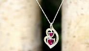 10k Yellow Gold Ruby Heart Necklace