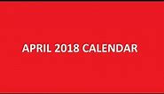 April 2018 Calendar Printable With Holidays