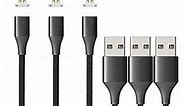 NetDot Gen10 2in1 Nylon Braided Magnetic Charging Cable Fast Charging and Data Transfer for Micro USB and USB C Android Smartphones (3.3ft / 3 Pack, Black)