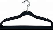 Simplify 10 Super Slim Velvet Huggable Hangers in Black