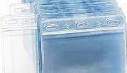 Horizontal Card Protector with Soft Edge (Large 4x3, 100 Pack) Clear Plastic Pouch for ID Name Badge Holders, Conference Nametag Sleeves, No Zipper for Quick and Easy Loading of Card Inserts