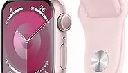 Apple Watch Series 9 [GPS 41mm] Smartwatch with Pink Aluminum Case with Pink Sport Band M/L. Fitness Tracker, Blood Oxygen & ECG Apps, Always-On Retina Display