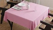 GFCC 54x54'' Pink Polyester Tablecloth Christmas Square Table Cloth Washable Polyester Wedding Party Buffet Table Birthday Party Supplies Decoration