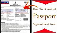 How To Download Passport Appointment Form In PDF | 2022 | MRF Technical Facility.