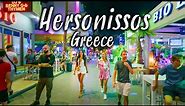 Nightlife of Hersonissos, Chersonissos Kreta July, walking tour 4k, Greece 2022