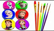 Disney Princess Drawing and Painting Rainbow Colors for Kids Frozen Elsa, Anna, Ariel, Rapunzel