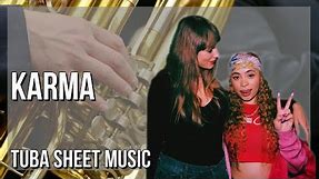 SUPER EASY Tuba Sheet Music: How to play Karma by Taylor Swift ft Ice Spice
