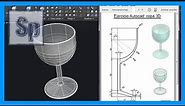 Autocad - Ejercicio paso a paso dibujar copa 3D en Autocad. Tutorial en español HD