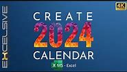 Create a Dynamic & Printable Calendar for Any Year in Excel (2024 & Beyond!)