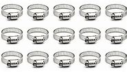 Hose Clamp, 1 Inch Stainless Steel Worm Gear fuel line hose clamps, 19-29mm (25pack)
