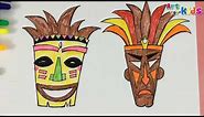 How to draw a tiki mask 1 | Painting for kids | Art for kids