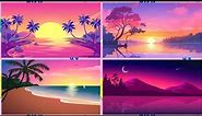 Sunset At Beach Art | Night Beach Wallpapers @Nature Beautiful Wallpapers