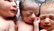 Cute Triplets Newborn Babies Lovely Moments of First Cry and First Dress | After Birth