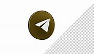 Telegram 3D Circle Icon