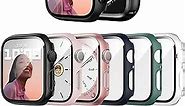 6 Pack Case with Tempered Glass Screen Protector for Apple Watch Series 3 Series 2 Series 1 42mm, JERXUN Ultra-Thin Scratch Resistant Full Protective Hard PC Bumper Cover for iWatch 42mm Accessories