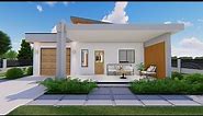 2 bedroom house plans design modern with garage, kitchen and living