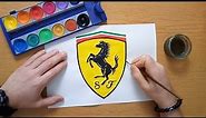 How to draw the Ferrari logo - Come disegnare il logo di Ferrari