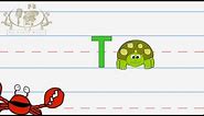 Write the letter T | Alphabet Writing lesson for children | The Singing Walrus