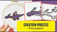 Happy Dragon - Free Cross Stitch Pattern Creation Process. How to create a pattern