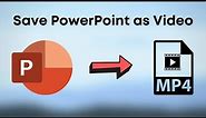 How To Convert PowerPoint to Video (With Audio) | ppt to video