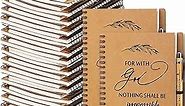 Kosiz 60 Pcs Christian Gifts Bulk A5 Spiral Notebook and Bible Bamboo Ballpoint Pen Prayer Journal Religious Party Favors God Scripture Notepad for Women Mothers Day Gift Family Church(5.5 x 8.3'')