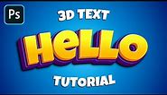 How to Make 3D Text in Photoshop Tutorial