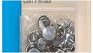 Dritz 25-R Pearl Snap Fasteners, White, Size 16 (7/16-Inch) 12-Count