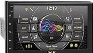 Pyle Single DIN Car Stereo Receiver - 7" 1080P HD Touch Screen Bluetooth Car Radio Audio Receiver Multimedia Player - WiFi/GPS/AM/FM, Mirror Link for Android/iOS, Front/Rear DVR Camera, Dual USB
