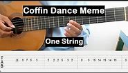 Coffin Dance Meme Guitar Tutorial One String Guitar Tabs Single String Guitar Lessons for Beginners