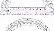 EBOOT Plastic Protractor Math Protractors 180 Degrees, 6 Inch, Pack of 2 (Clear)