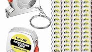 15 Pieces Tape Measure Keychains Functional Mini Retractable Measuring Tape Keychains with Slide Lock for Birthday Party Favors and Daily Use, 1 m/ 3 ft (15)