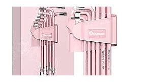 COLFULINE PINK Torx Allen Wrench Set, 9PCS Cr-V Star Allen Key Sets T10-T50, Torx Wrench Set for Women with Size-marking for Bicycle Repair, Furniture Assembly, Appliance Maintenance