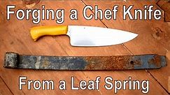 Forging a CHEF KNIFE from a RUSTY SPRING the complete project