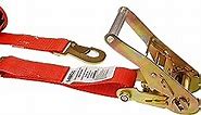 US Cargo Control, Automotive Ratchet Strap, Ratchet Strap with Snap Hook, 2 Inch Wide X 8 Foot Long, 2 Inch Ratchet Strap, Ratchet Strap Snap Hook, Ratchet Strap with Locking Hook, Red