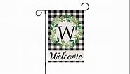 Monogram Letter Z Garden Flag, JoraLion 12x18 inch Floral Name Initial Flags Double Sided Burlap Flag for Outdoor Yard Family Last Name Initial