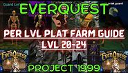EverQuest Project 1999 Per Level Plat Farming Guide Levels 20-24 / Camps to make exp & plat P99 EQ