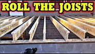 How to install / roll Floor I-Joists on a basement addition D.I.Y.