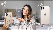 UNBOXING MY NEW IPHONE 12 PRO MAX IN GOLD!! | Unboxing, Accessories, Camera Test & Setup