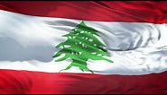 Lebanon Flag 5 Minutes Loop - FREE 4k Stock Footage - Realistic Lebanese Flag Wave Animation