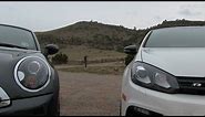VW Golf R vs MINI Cooper S Coupe 0-60 MPH mile high Mashup Review