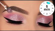 5 MINUTE Glitter Eye Makeup Tutorial | Prom Eye Makeup