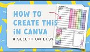 How to Create a Printable Chore Chart in Canva & Sell it on Etsy