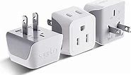 Japan, Philippines Travel Adapter Plug by Ceptics - USA 3 Pin Polarized to 2 Prong Unpolarized - Type A (3 Pack) - Dual Inputs - Ultra Compact - Perfect for Cell Phones, Tablet, Camera Chargers (CT-6)