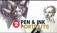 How i use pen and ink when drawing portraits (get prepped for inktober 2021)
