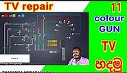 crt tv repair , RGB colour gun, crt base board Episode 11