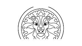 Desen de colorat zodia Leu pentru copii ♥ Online și Imprimați!