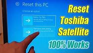 How to Reset Toshiba Satellite to Factory Settings