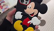 for iPhone 15 Mickey Mouse Case,3D Cute Cartoon Black Ears Girls Women Kids Character Soft Silicone Protective Case with Bracelet for iPhone 15 6.1 inch
